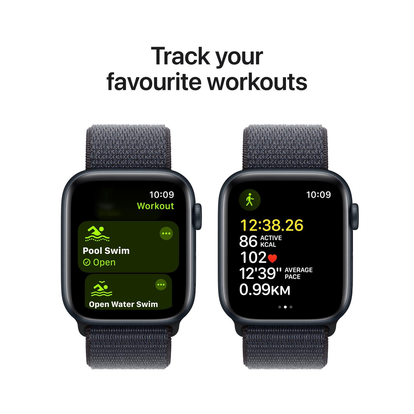 2024 Apple Watch SE GPS + Cellular 44mm Midnight Aluminium Case with Ink Sport Loop