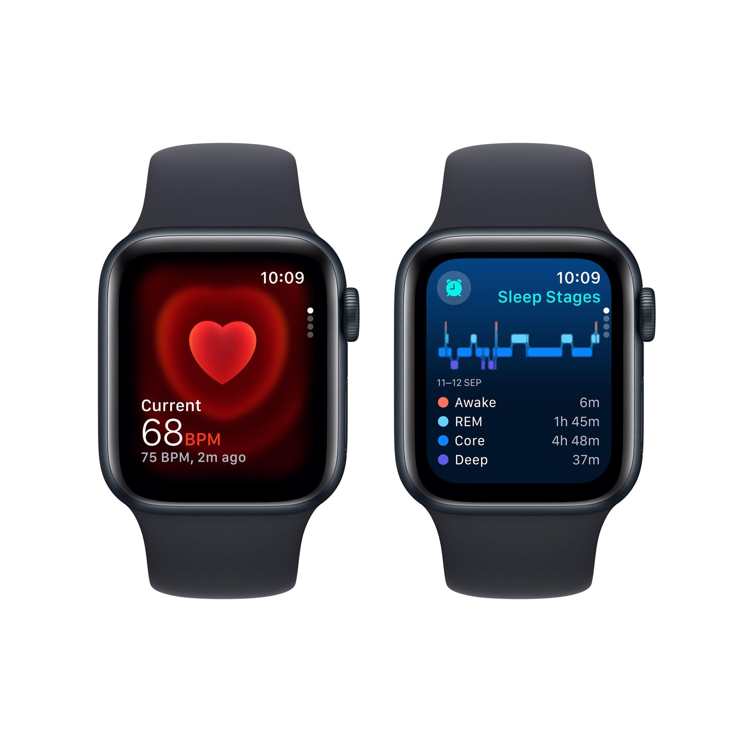 2023 Apple Watch SE GPS 40mm Midnight Aluminium Case with Midnight Sport Band - S/M