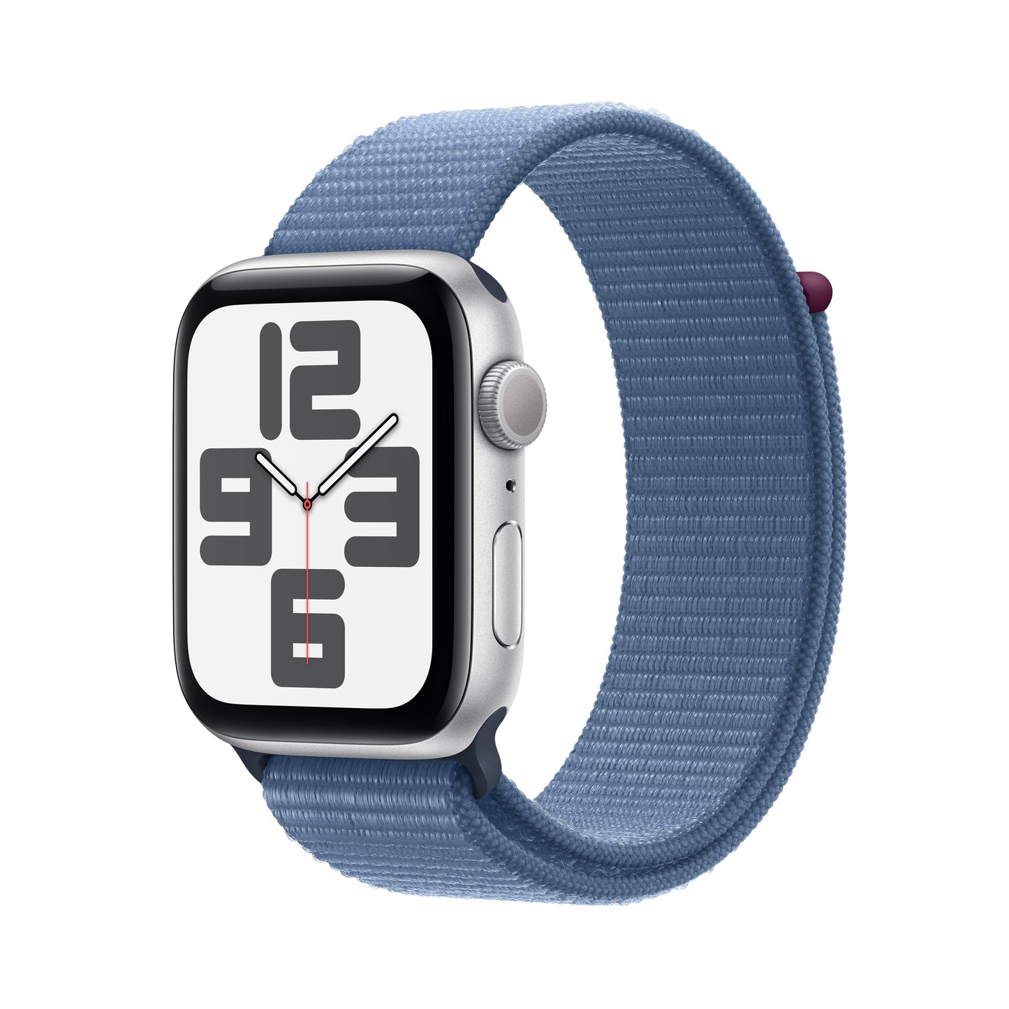 2023 Apple Watch SE GPS 44mm Silver Aluminium Case with Winter Blue Sport Loop