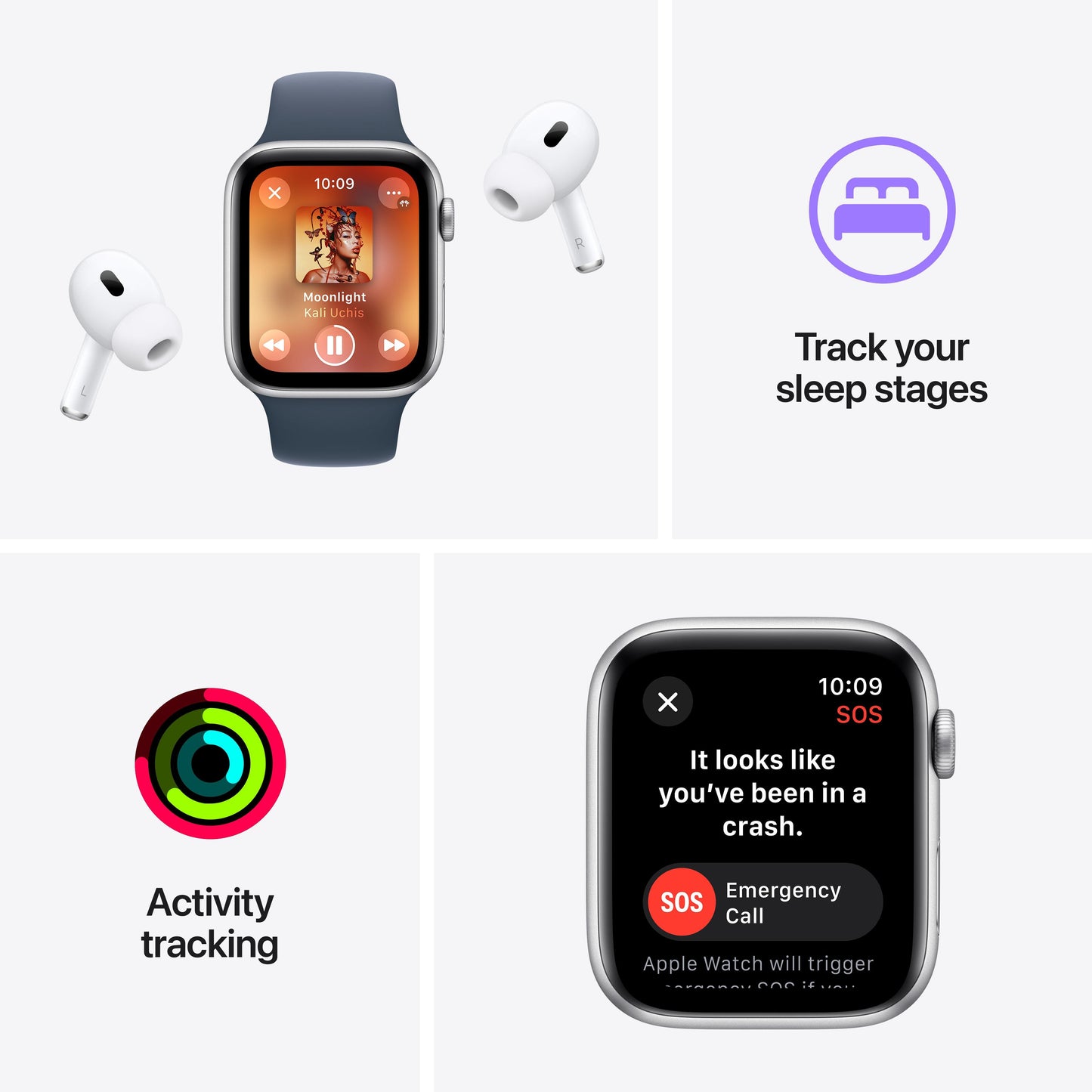 2023 Apple Watch SE GPS 44mm Starlight Aluminium Case with Starlight Sport Band - S/M