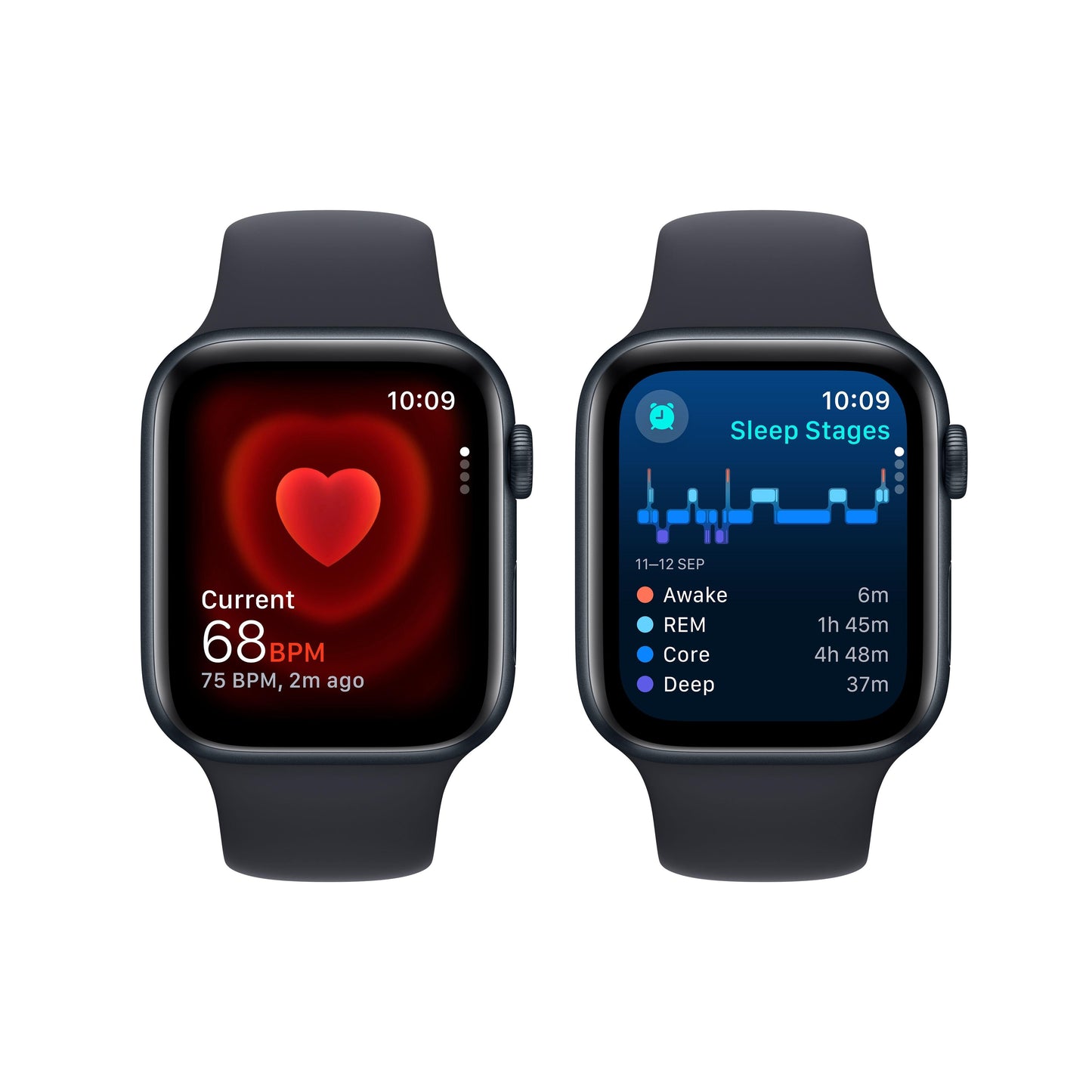 2023 Apple Watch SE GPS + Cellular 44mm Midnight Aluminium Case with Midnight Sport Band - M/L