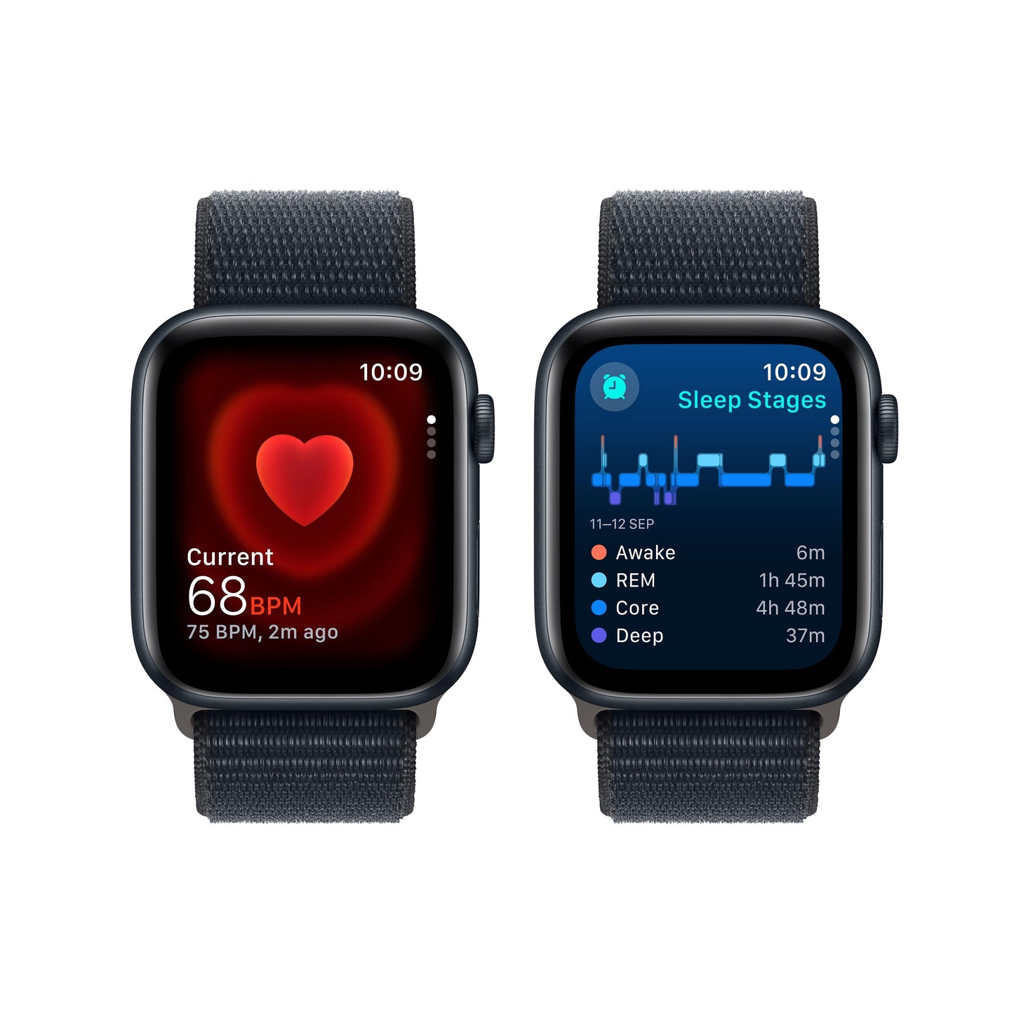 2023 Apple Watch SE GPS + Cellular 44mm Midnight Aluminium Case with Midnight Sport Loop