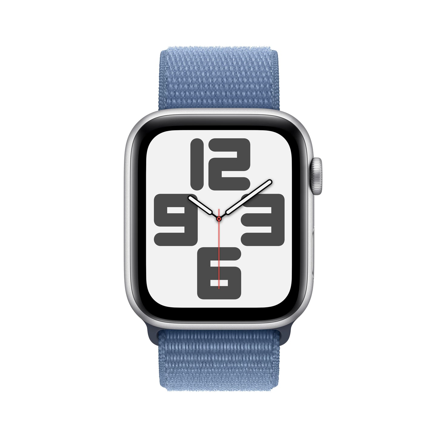 2023 Apple Watch SE GPS + Cellular 44mm Silver Aluminium Case with Winter Blue Sport Loop