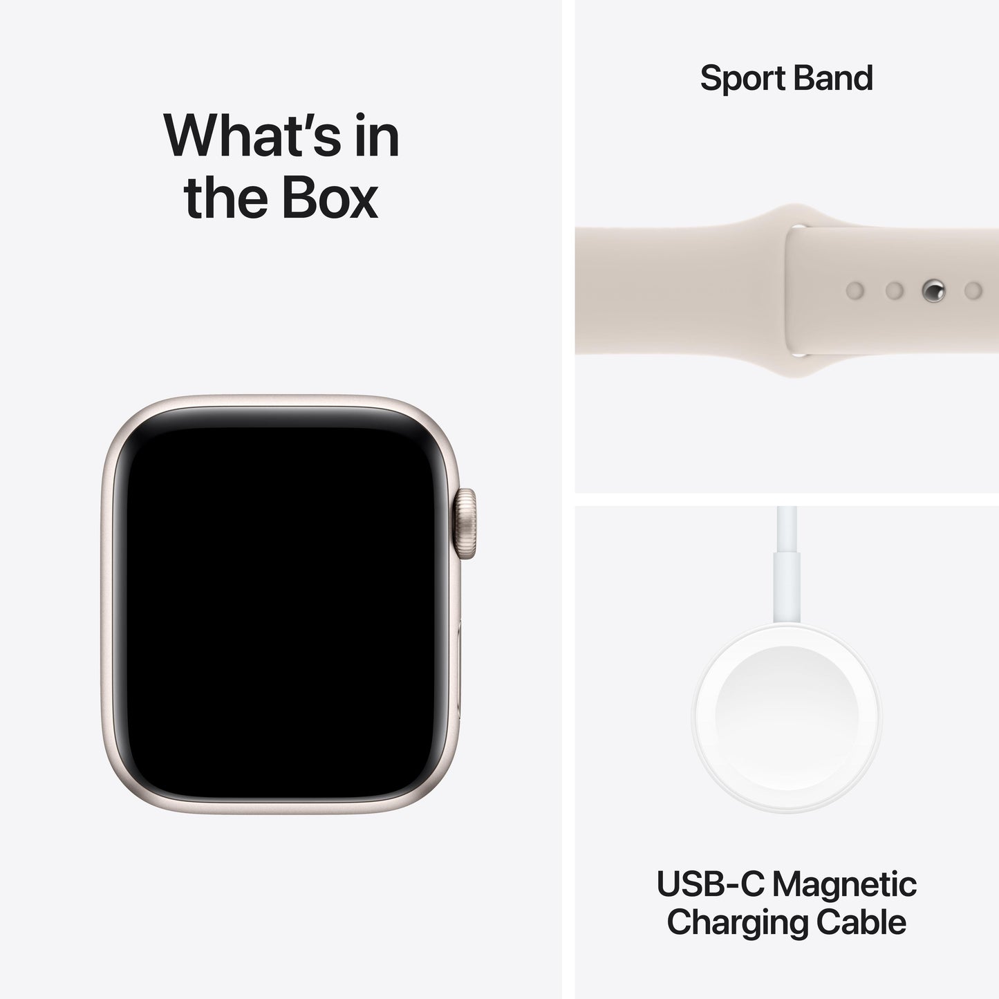 2023 Apple Watch SE GPS + Cellular 44mm Starlight Aluminium Case with Starlight Sport Band - M/L