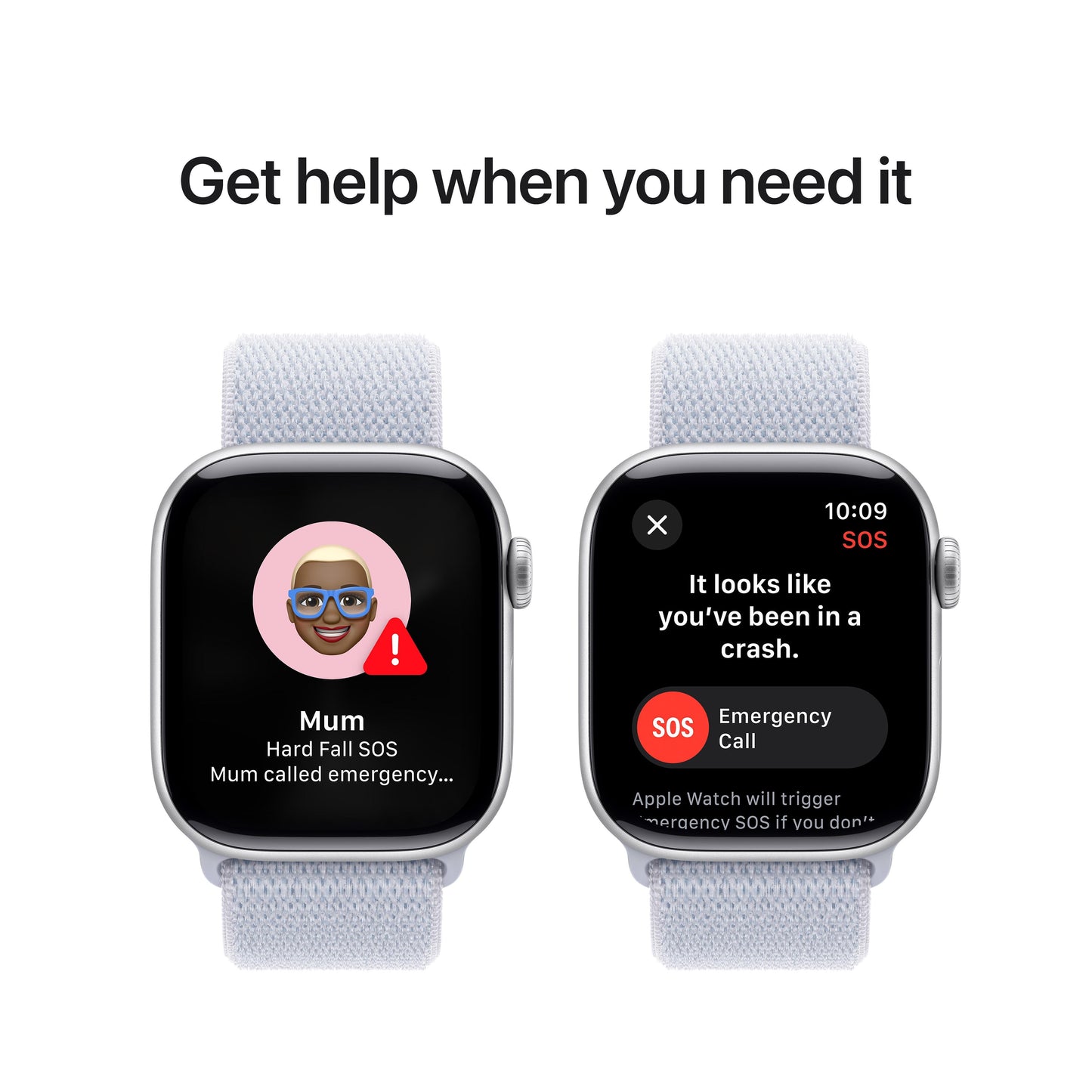 Apple Watch Series 10 GPS + Cellular 42mm Silver Aluminium Case with Blue Cloud Sport Loop