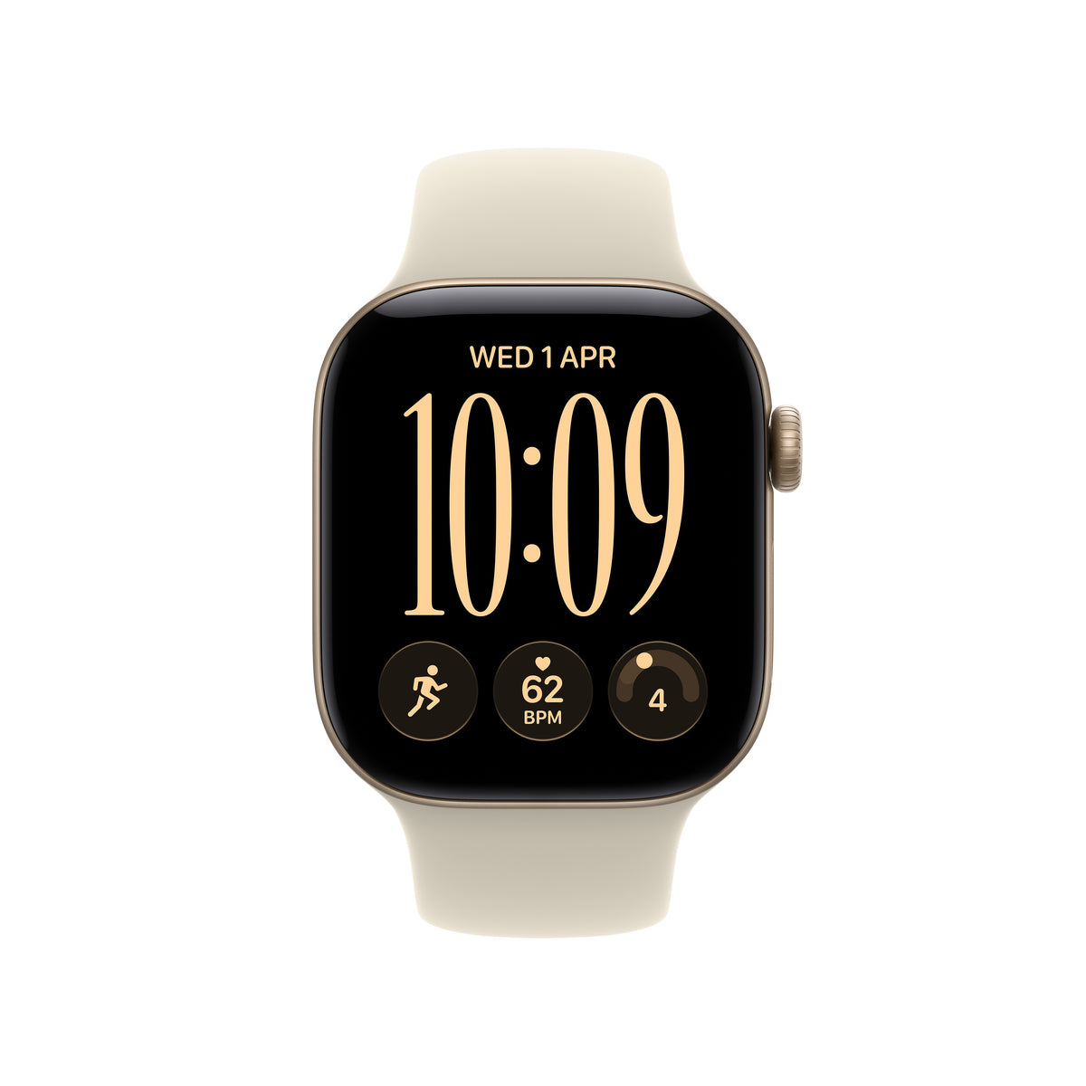 Apple Watch Series 12 GPS 42mm Light Gold Aluminium Case with Sand Sport Band - S/M