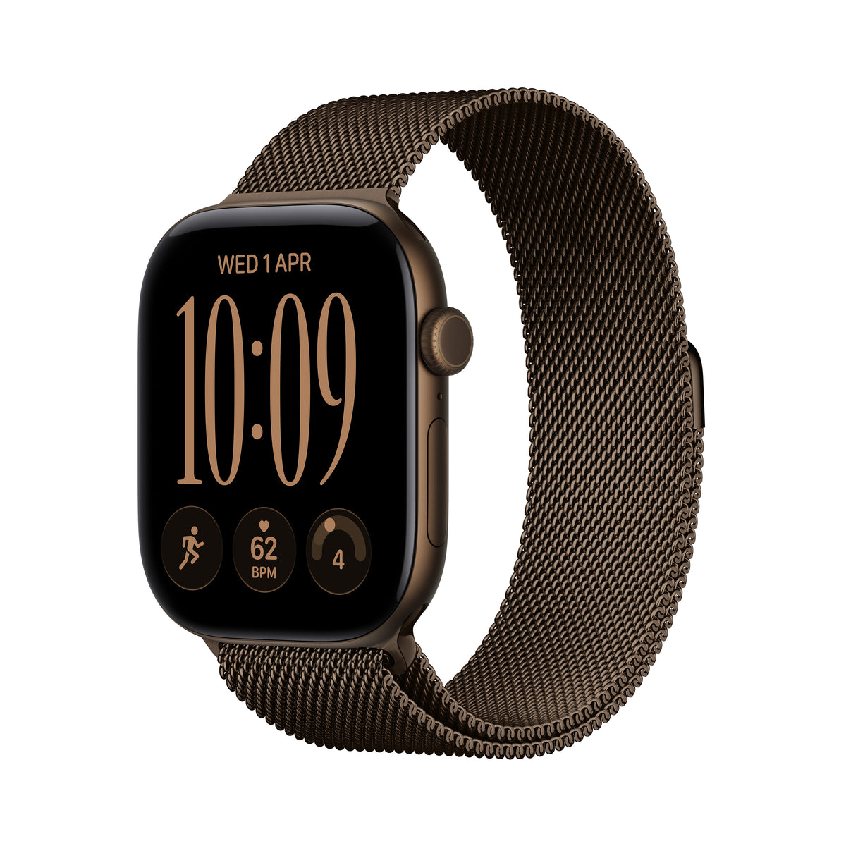 Apple Watch Series 12 GPS + Cellular 46mm Dark Bronze Aluminium Case with Dark Bronze Milanese Loop - S/M