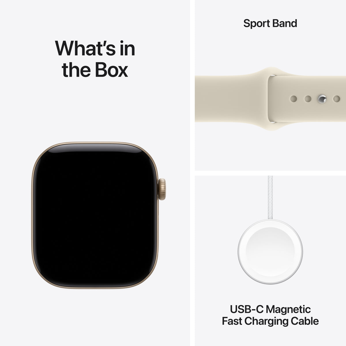 Apple Watch Series 12 GPS + Cellular 46mm Light Gold Aluminium Case with Sand Sport Band - M/L