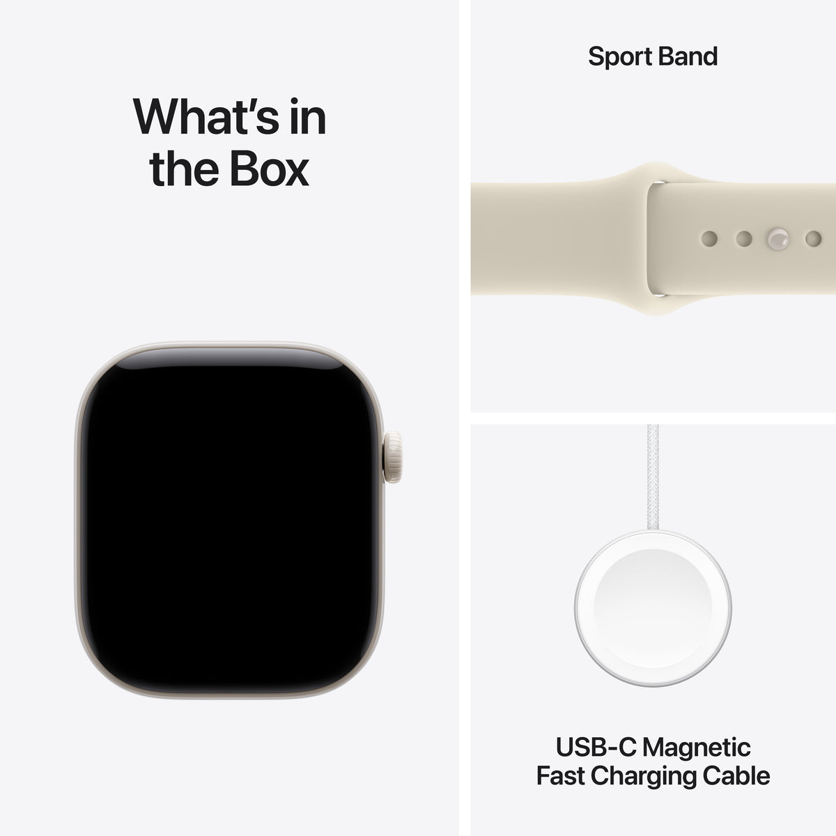 Apple Watch Series 12 GPS + Cellular 46mm Pearl White Ceramic Case with Sand Sport Band - S/M