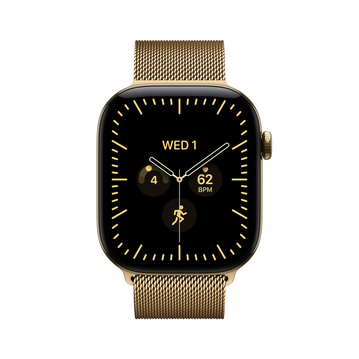 Apple Watch Series 12 GPS + Cellular 46mm Radiant Gold Titanium Case with Radiant Gold Milanese Loop - S/M