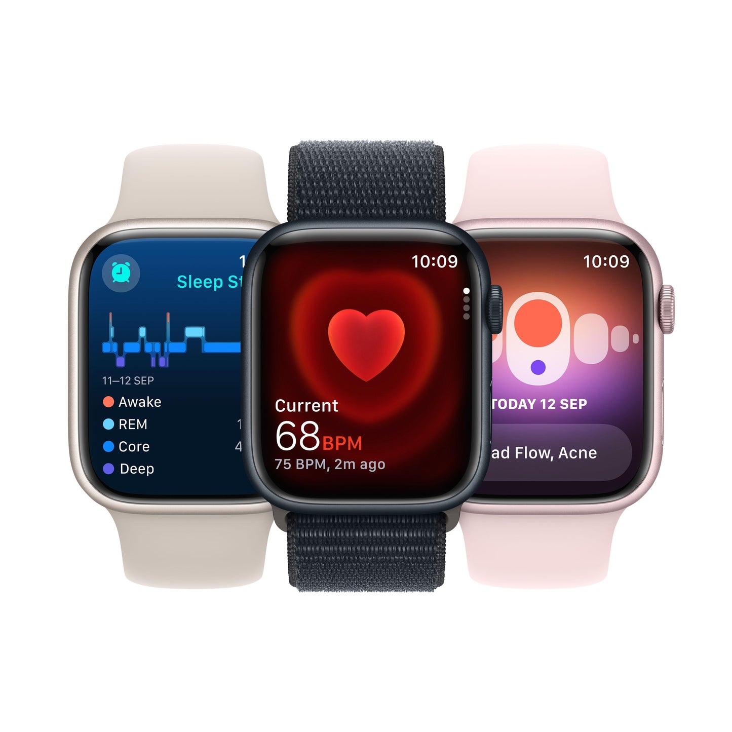 Apple Watch Series 9 GPS 45mm Starlight Aluminium Case with Starlight Sport Loop