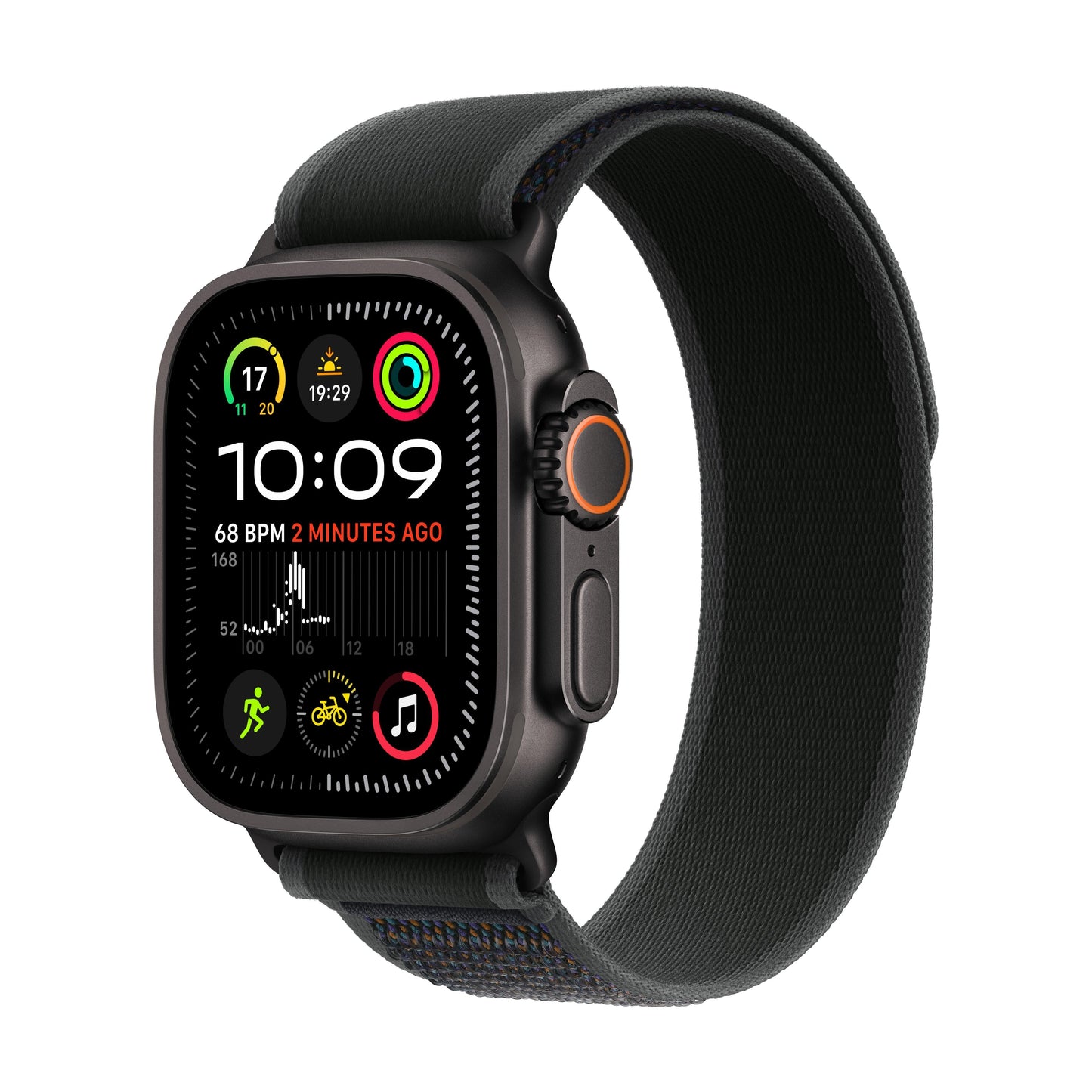 2024 Apple Watch Ultra 2 GPS + Cellular 49mm Black Titanium Case with Black Trail Loop - S/M