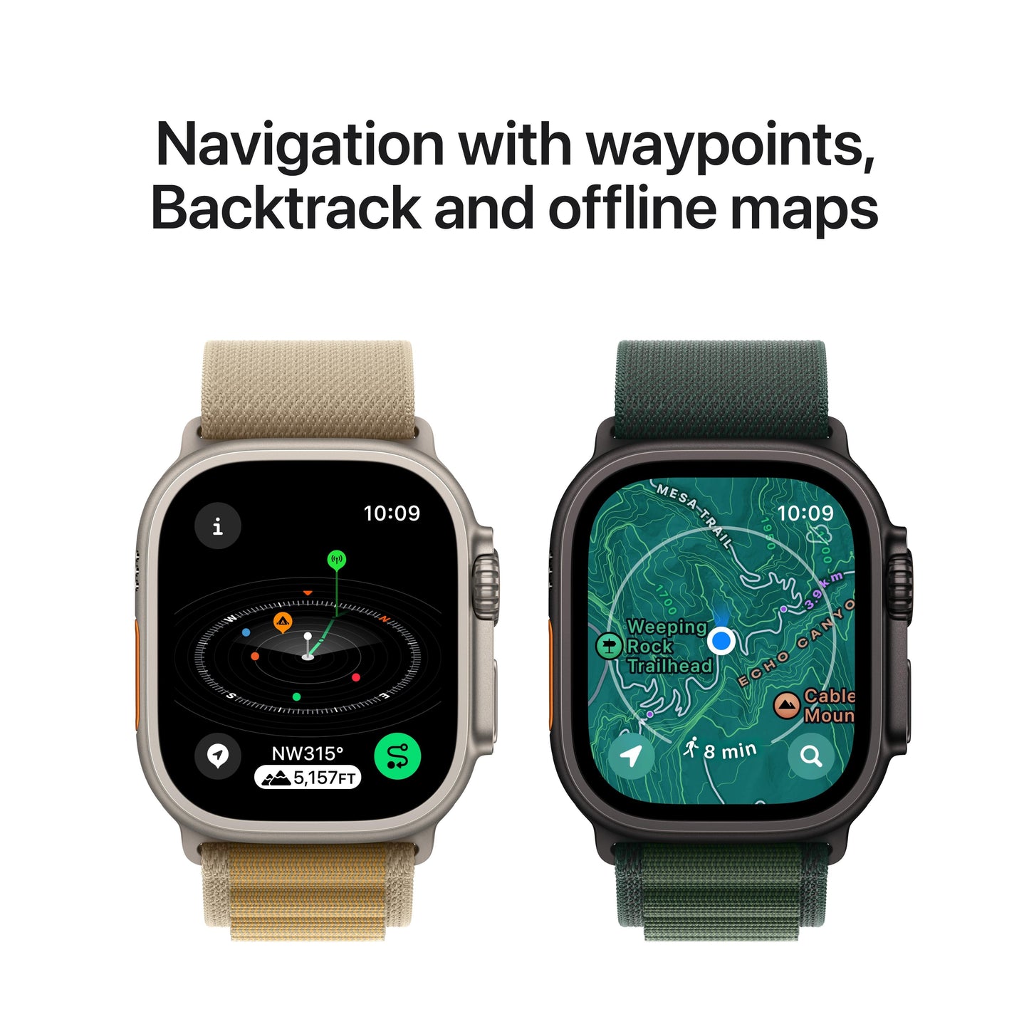 2024 Apple Watch Ultra 2 GPS + Cellular 49mm Natural Titanium Case with Tan Alpine Loop - S