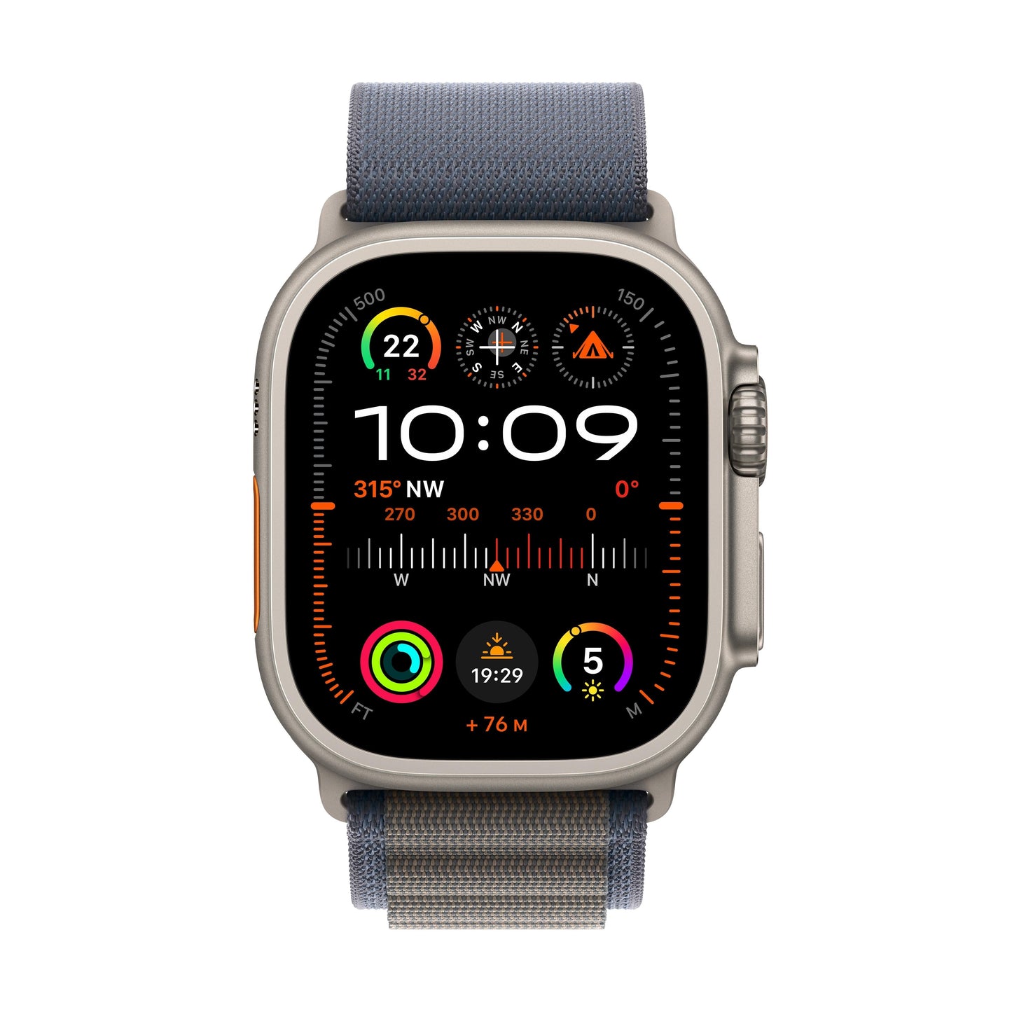 Apple Watch Ultra 2 GPS + Cellular 49mm Titanium Case with Blue Alpine Loop - Medium