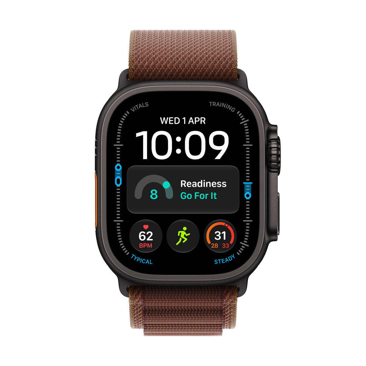 Apple Watch Ultra 4 GPS + Cellular 49mm Black Titanium Case with Burgundy Alpine Loop - S