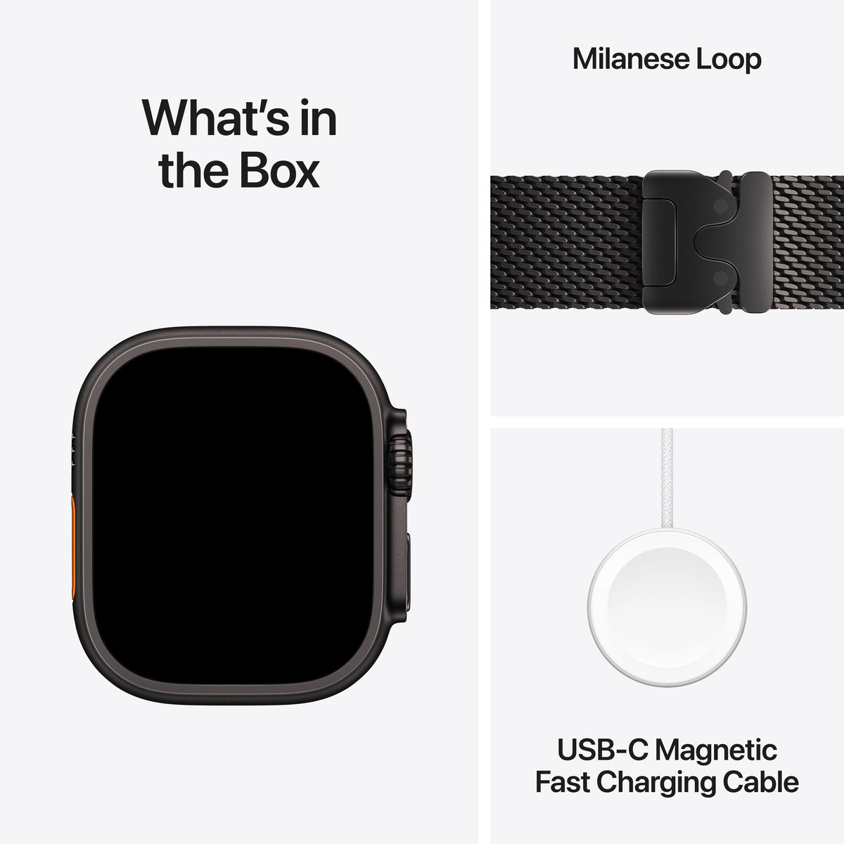 Apple Watch Ultra 4 GPS + Cellular 49mm Black Titanium Case with Black Titanium Milanese Loop - L
