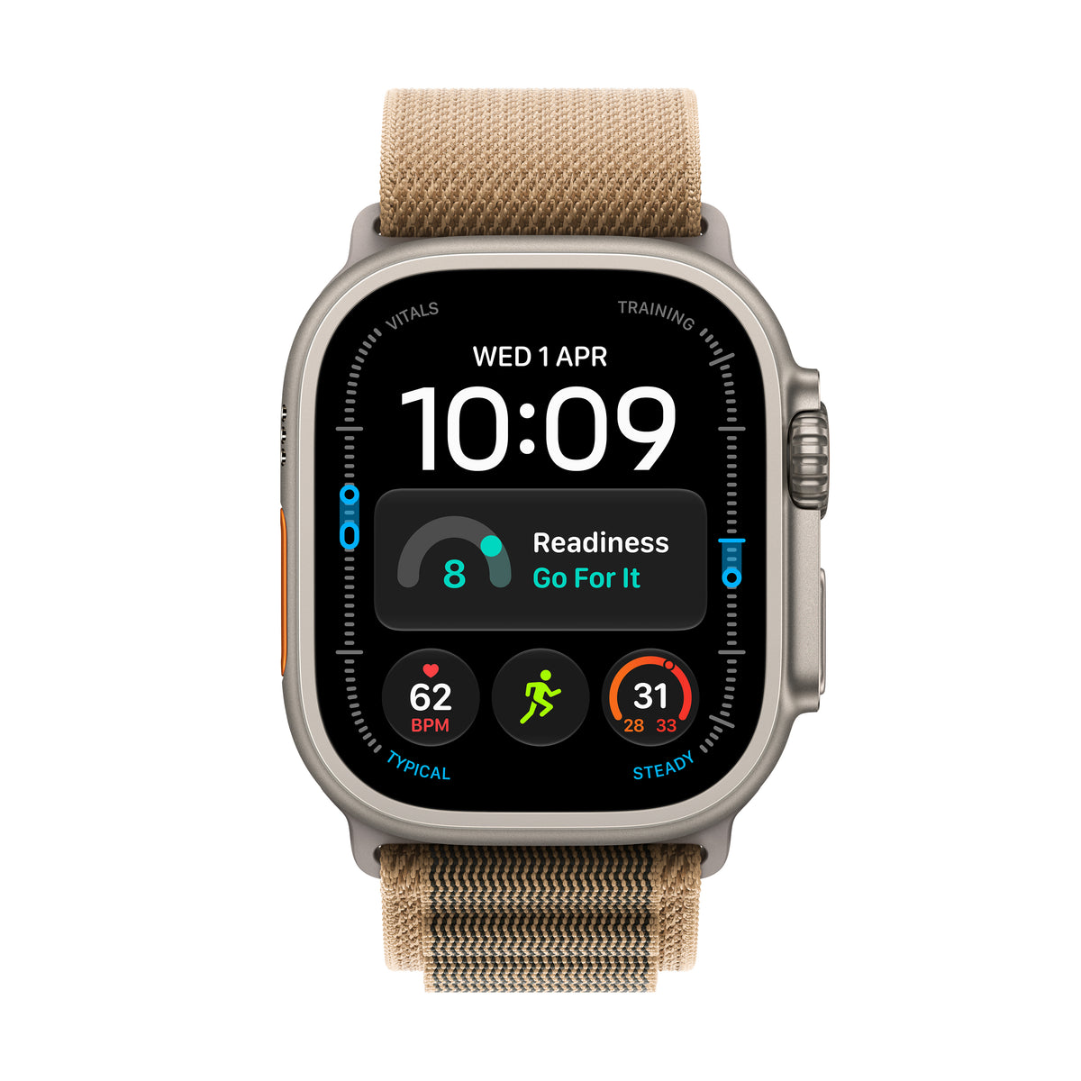 Apple Watch Ultra 4 GPS + Cellular 49mm Natural Titanium Case with Desert Alpine Loop - L