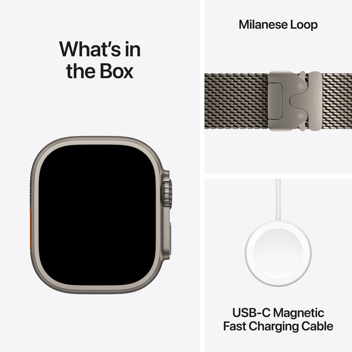 Apple Watch Ultra 4 GPS + Cellular 49mm Natural Titanium Case with Natural Titanium Milanese Loop - M