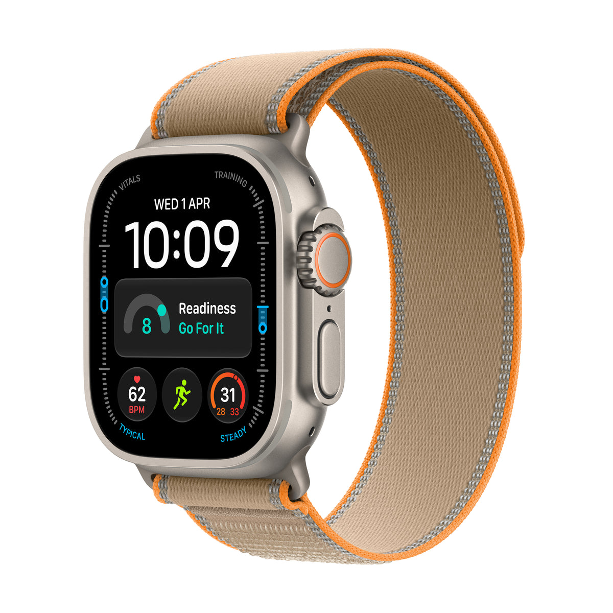 Apple Watch Ultra 4 GPS + Cellular 49mm Natural Titanium Case with Sand Trail Loop - S/M