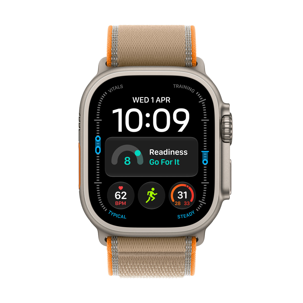Apple Watch Ultra 4 GPS + Cellular 49mm Natural Titanium Case with Sand Trail Loop - S/M