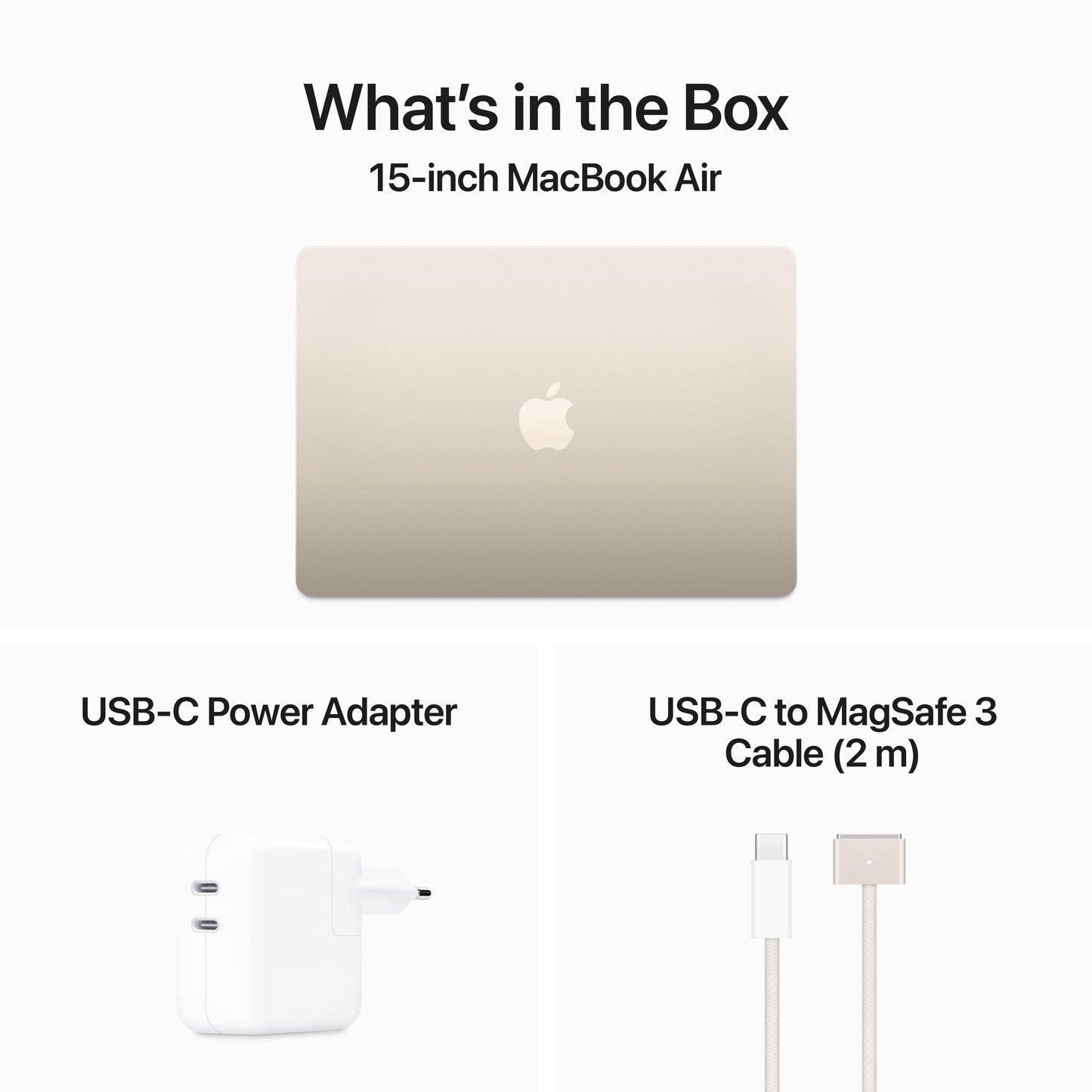 15-inch MacBook Air: Apple M3 chip with 8‑core CPU and 10‑core GPU, 512GB SSD 24GB - Starlight