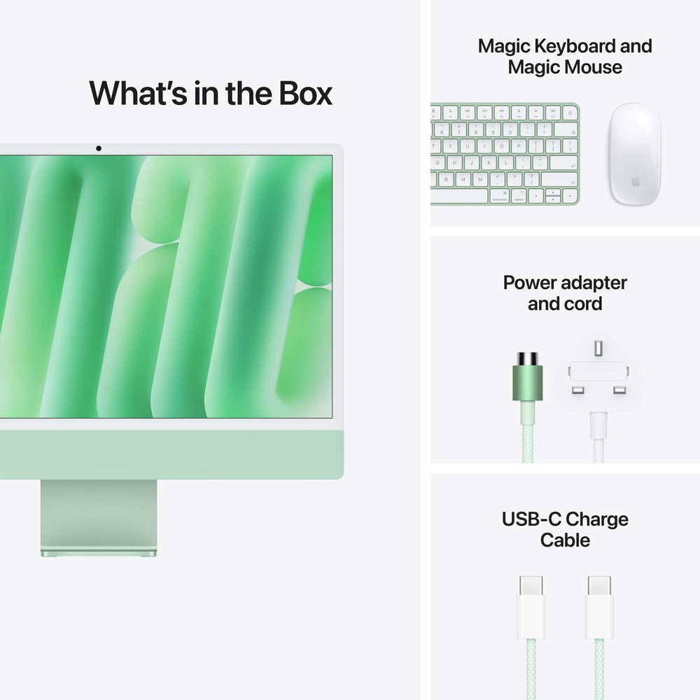 24-inch iMac with Retina 4.5K display: Apple M6 chip with 10‑core CPU and 10‑core GPU, 16GB, 256GB SSD - Green