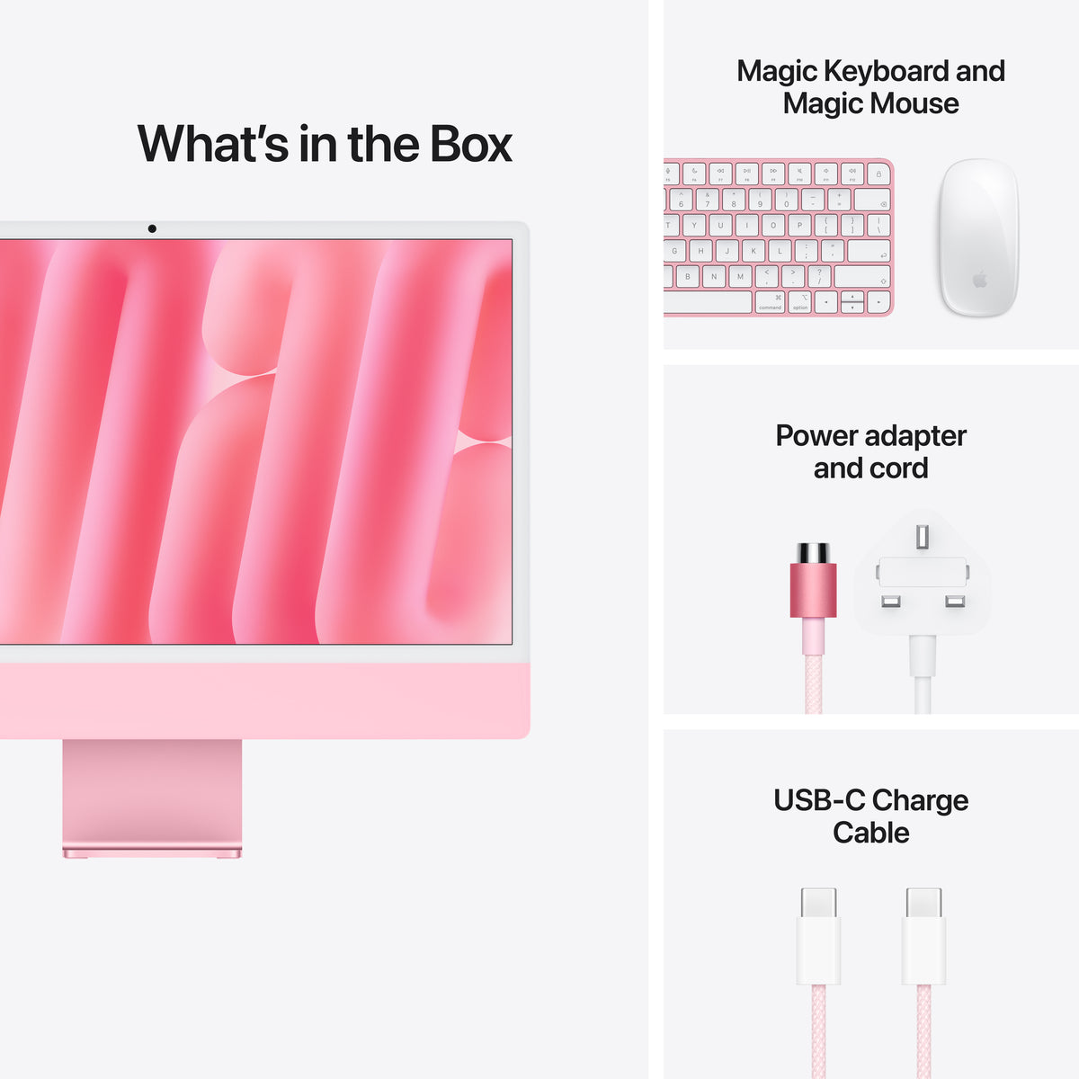 24-inch iMac with Retina 4.5K display: Apple M6 chip with 10‑core CPU and 10‑core GPU, 16GB, 256GB SSD - Pink