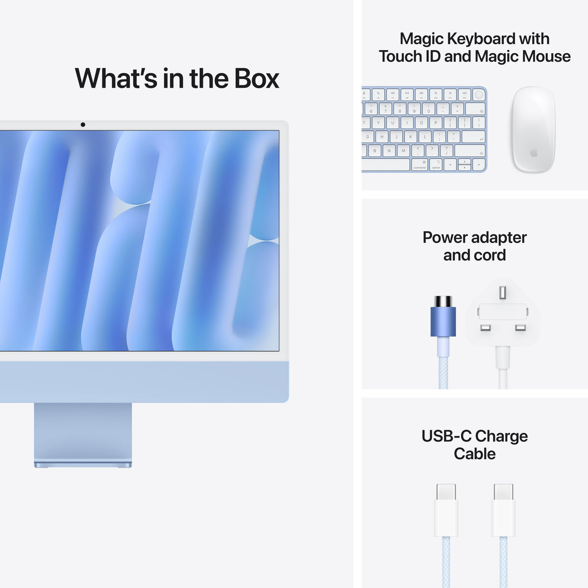 24-inch iMac with Retina 4.5K display: Apple M6 chip with 12‑core CPU and 12‑core GPU, 24GB, 512GB SSD - Blue