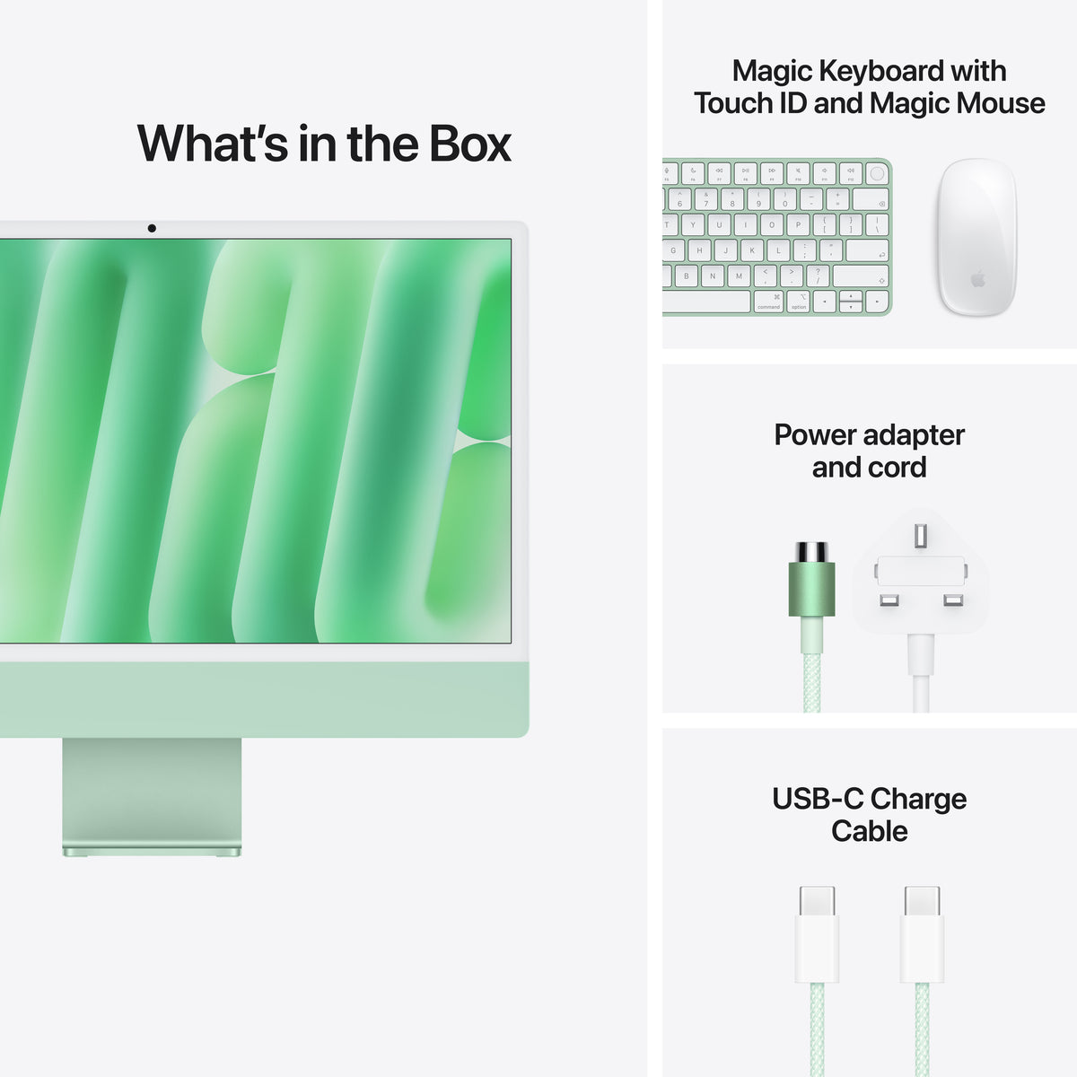 24-inch iMac with Retina 4.5K display: Apple M6 chip with 12‑core CPU and 12‑core GPU, 16GB, 256GB SSD - Green