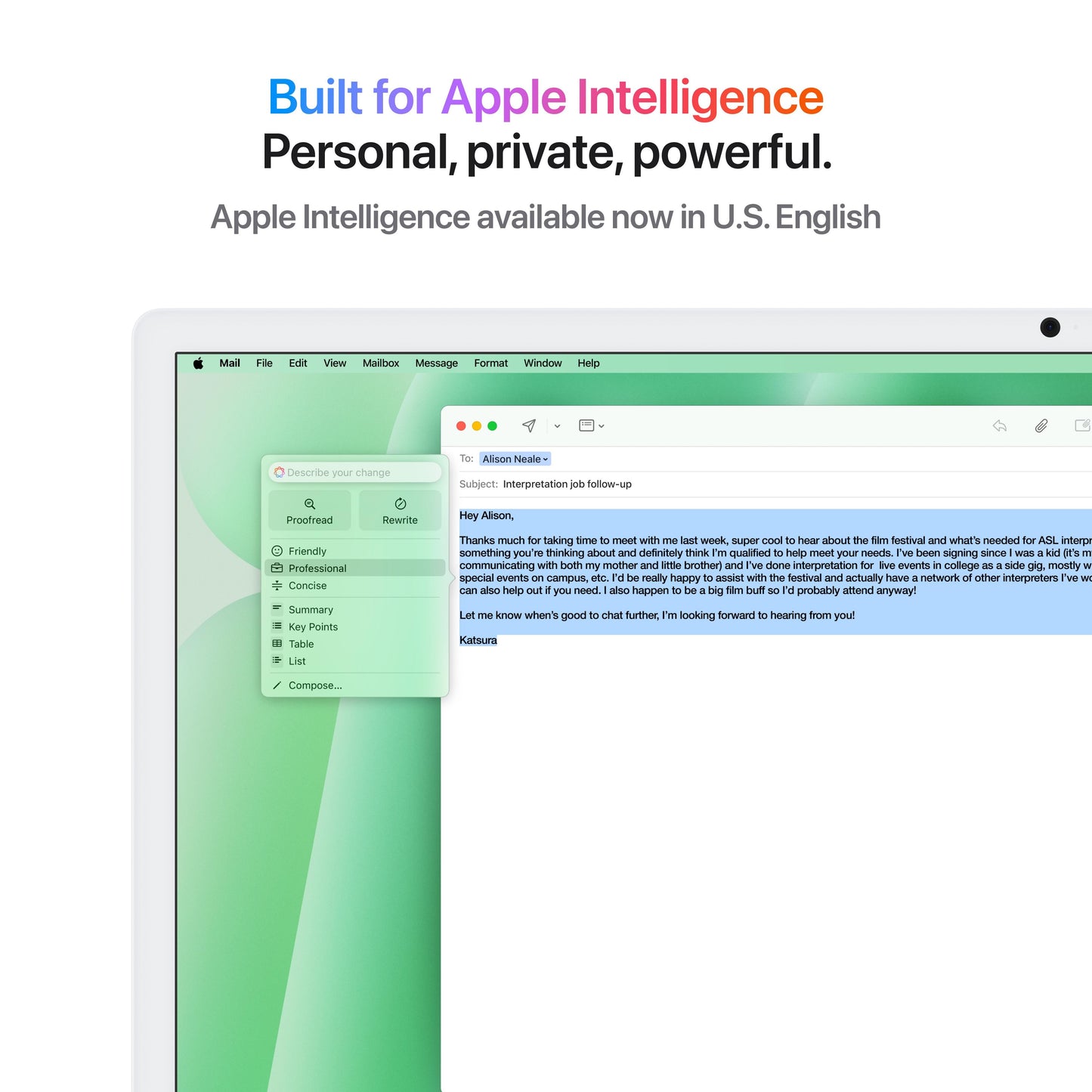 24-inch iMac with Retina 4.5K display: Apple M4 chip with 10-core CPU and 10-core GPU, 256GB SSD - Green