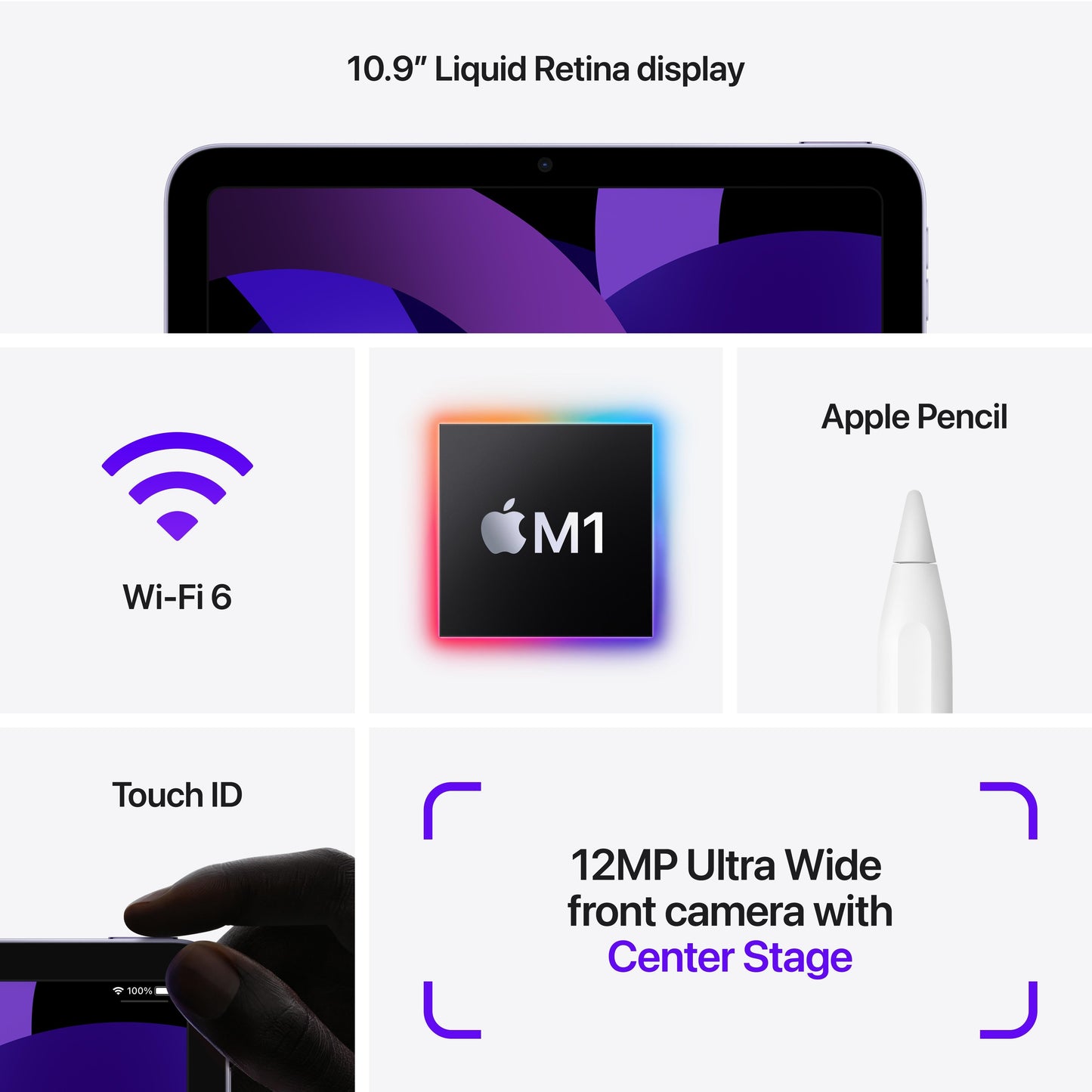 2022 iPad Air Wi-Fi 64GB - Purple (5th generation)