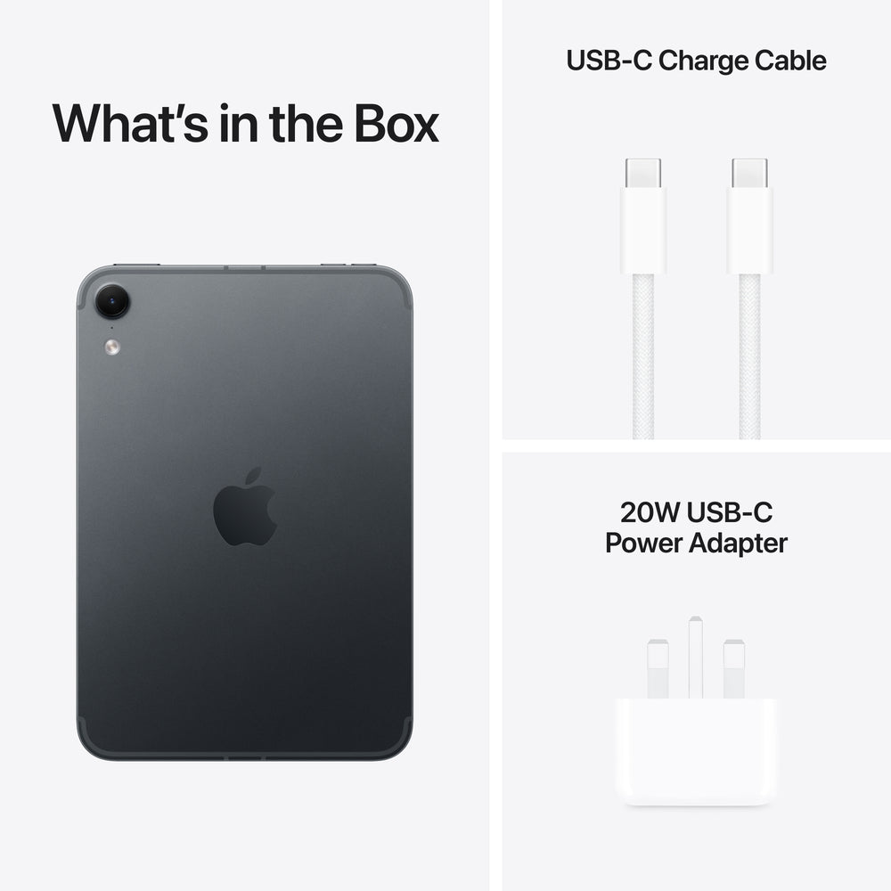 iPad mini Wi-Fi + Cellular 128GB with standard glass - Midnight (A20 Pro)