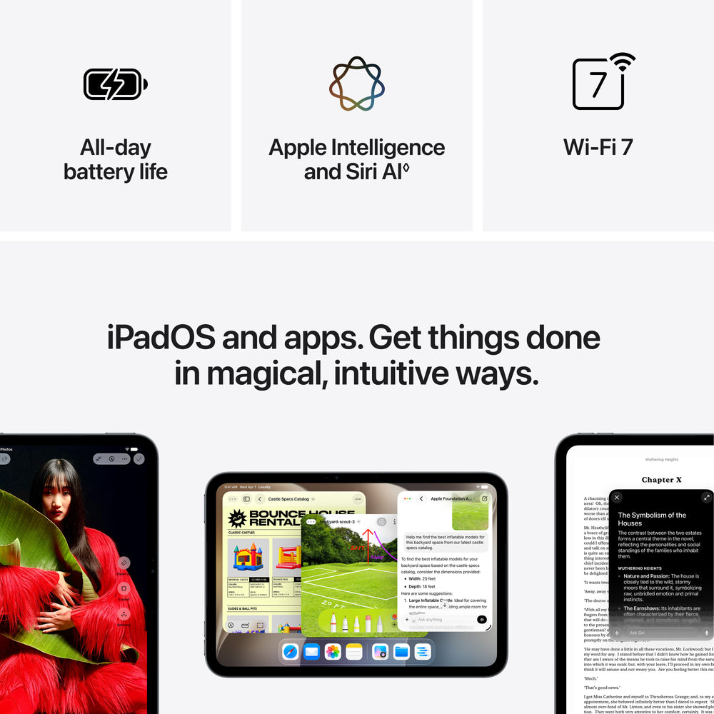 iPad mini Wi-Fi 128GB with standard glass - Midnight (A20 Pro)